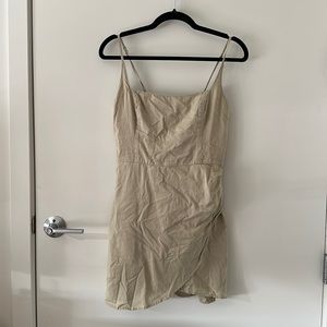 Abercrombie & Fitch Linen Dress in Green/Khaki
